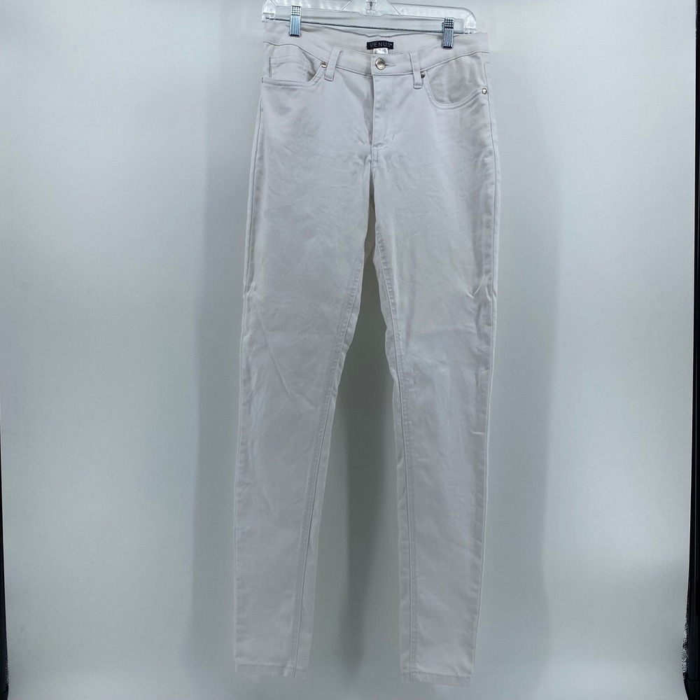 Venus Fame White Skinny Jeans Womens Size 10L Long Inseam Mid Rise Stretch